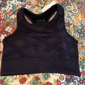 New Smartwool seamless high neck sports bra-black